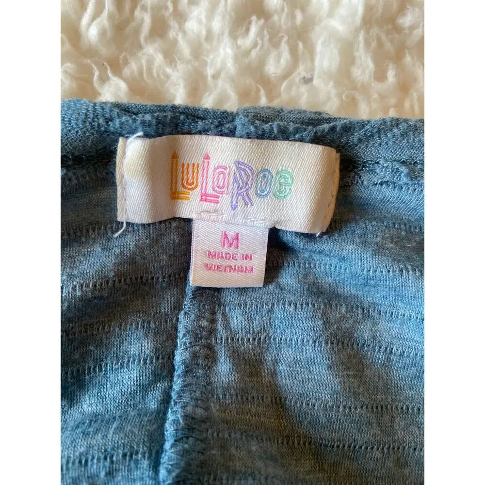 Lularoe Blue Ridged Open Front Cardigan Swimsuit Cover Size M Beach Vacation